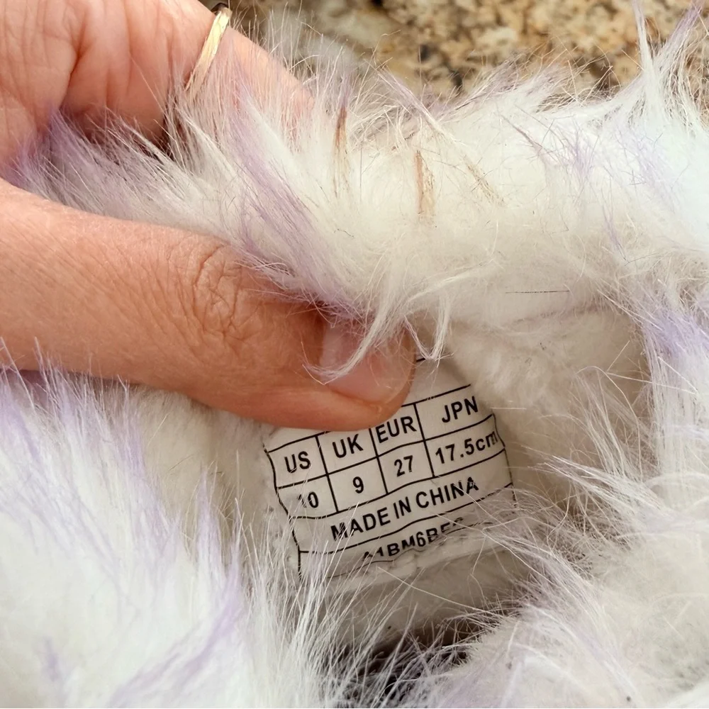Cat & Jack Girls Winter Boots Size 10 Purple Faux Fur – Like New